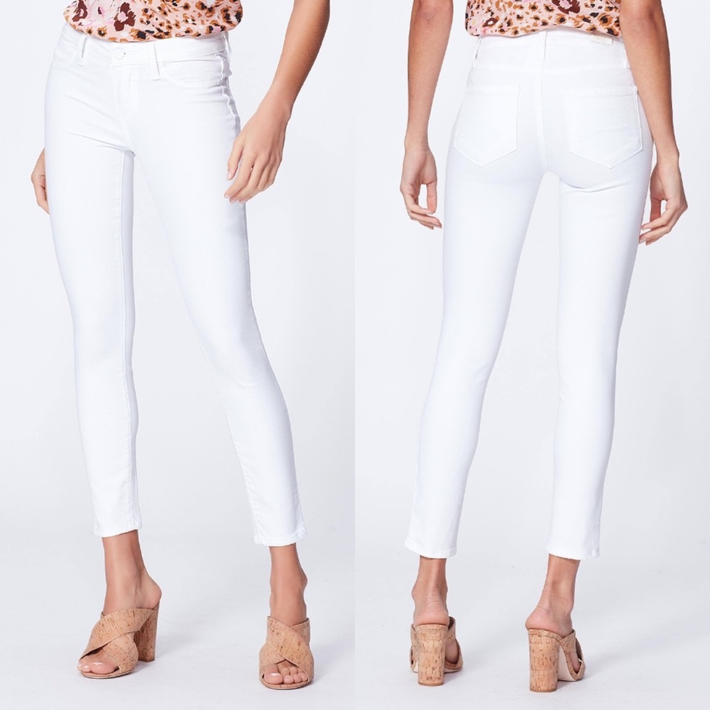 Paige Verdugo Crop Jeans Raw Hem in Optic White